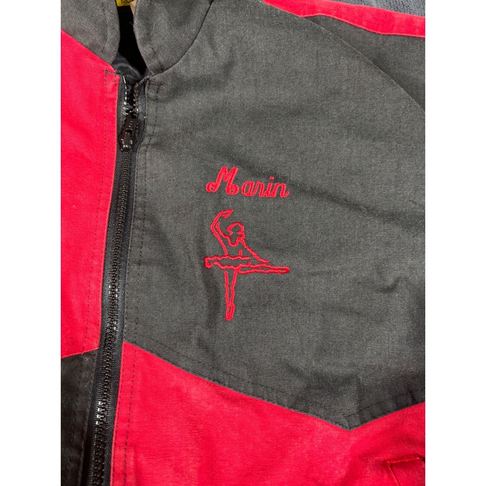Vintage Bee-Wild Award Design Apparel Bomber Jacket Red Black Ballerina Womens S - Picture 2 of 11